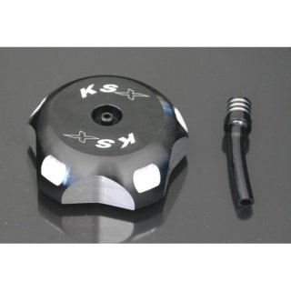 KSX Aluminium Tankdeckel Kawasaki Yamaha schwarz